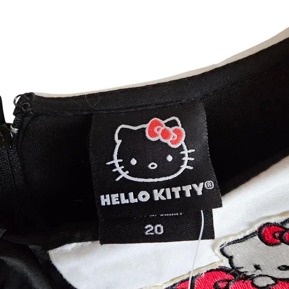 Torrid Hello Kitty Dress‎ Peter Pan Collar Fit Flare Black Size 20 NWT - Picture 7 of 15
